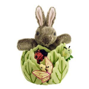 HIDE-AWAY PUPPETS - Rabbit in a Lettuce (with 3 Mini Beasts)
